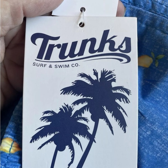 Surf & Swim Co. Blue w/Lemons Trunks/Shorts w/pockets sz Med - Picture 4 of 5
